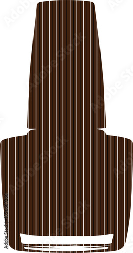 Dark Brown Striped Nail Polish Bottle Vector Isolated Graphic isolated PNG with Transparent Background