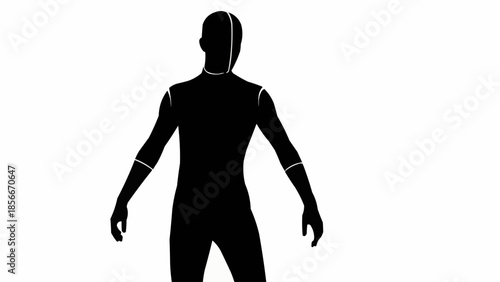 Silhouette of a Man Standing with Arms Outstretched.