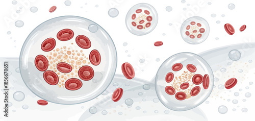 Platelets Thrombocytes Floating in Clean Vector