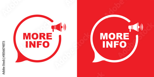 More info sign on white background