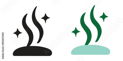 Poop Odor Icon Set – Smell, Stink, Bad Odor and Sanitation Warning Symbols Isolated on White