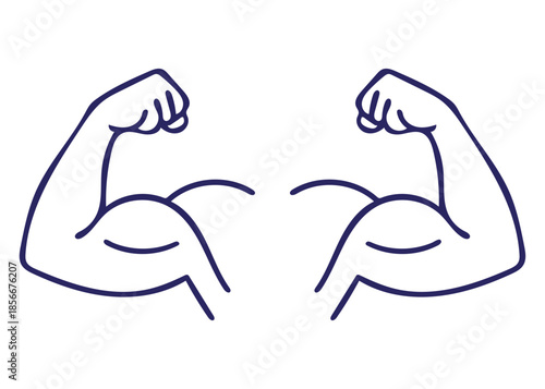Strong Muscle Arms Flexing Power Fitness Logo Icon