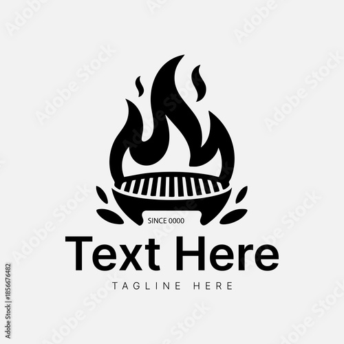 Fast Food or Restaurant Logo Design - Grill Bar and BBQ Logo Design