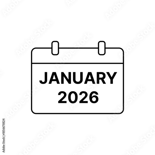 January 2026 calendar icon in flat style