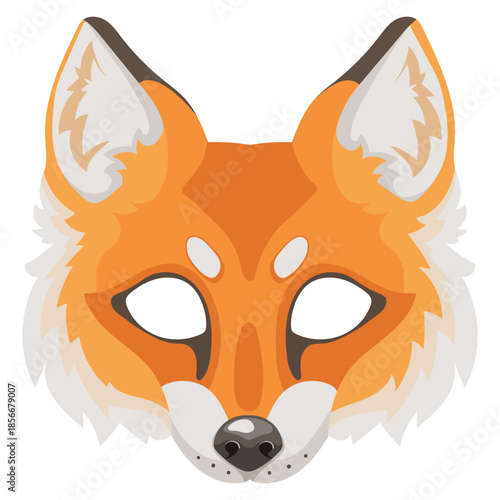 Fox animal carnival party mask. Accessory for Therian subculture, quadrobics. Festival costume accessory designed perfect for children parties, costumes, festivals, games, parties or events, creative