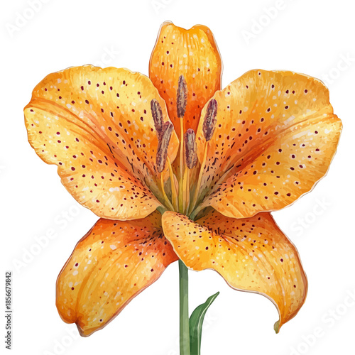 Cats Claw Flower, beautiful watercolor illustration with vivid colors and detailed vector style, isolated on a white background.