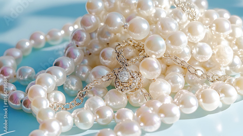 Wallpaper Mural pearl necklace on white Torontodigital.ca