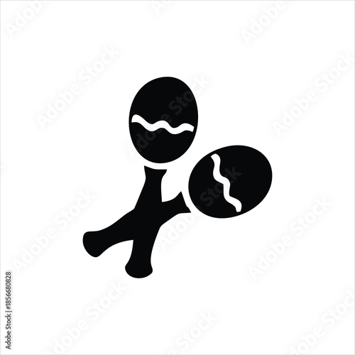 Simple black maracas icon illustration
