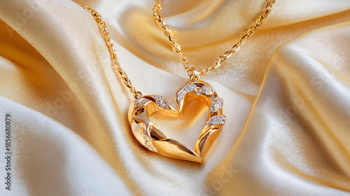 Wallpaper Mural golden necklace on a silk background Torontodigital.ca