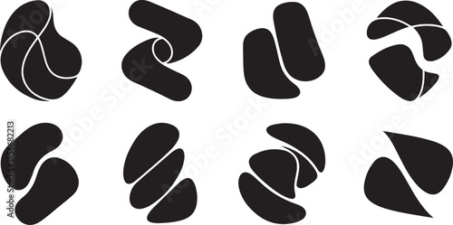 Modern abstract shapes in black and white