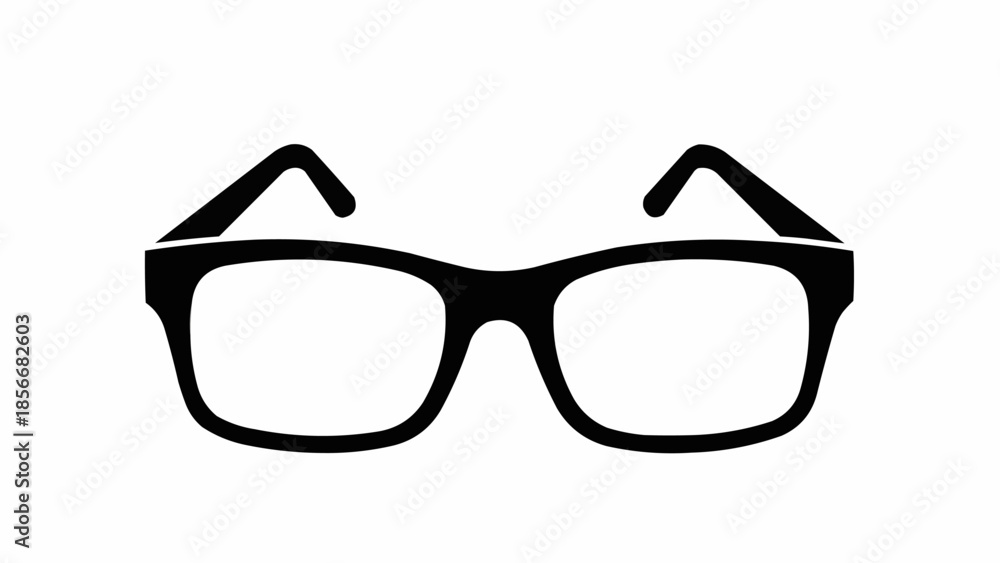 Fototapeta premium Black framed eyeglasses isolated on white background.