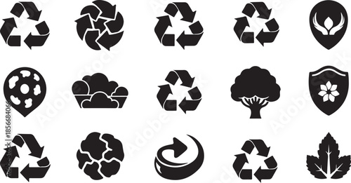 Eco friendly icons for sustainable business practices