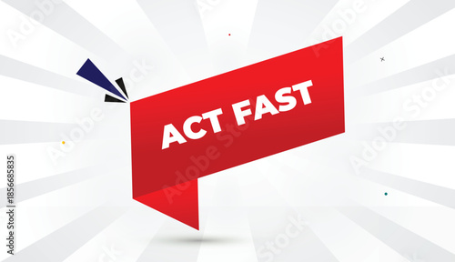 Editable EPS format web banner vector art illustration template design bold font red gradient shapes white gray gradient abstract illustration sun shine business background 4K act fast