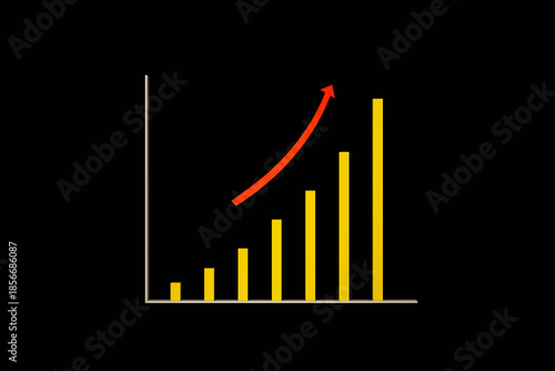 右肩上がりの棒グラフ