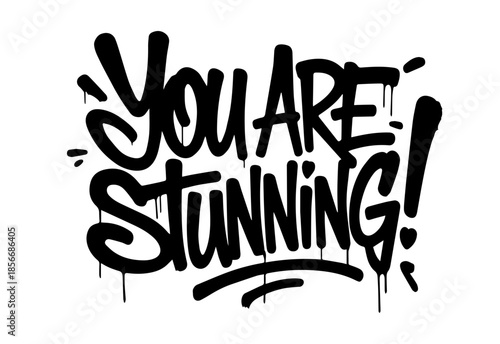 Street art graffiti. Urban wall spray painting,  Compliment frases