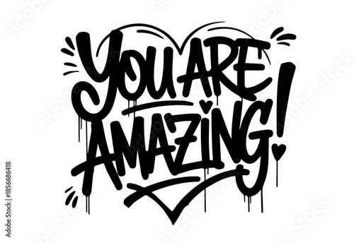 Street art graffiti. Urban wall spray painting,  Compliment frases