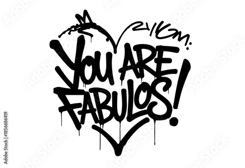 Street art graffiti. Urban wall spray painting,  Compliment frases