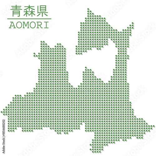 イラスト素材：日本地図　青森県ベクターイラストマップ