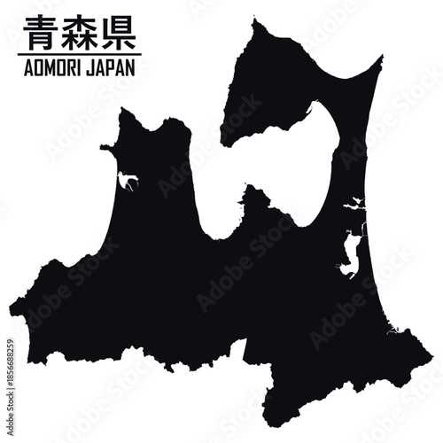 イラスト素材：日本地図　青森県ベクターイラストマップ