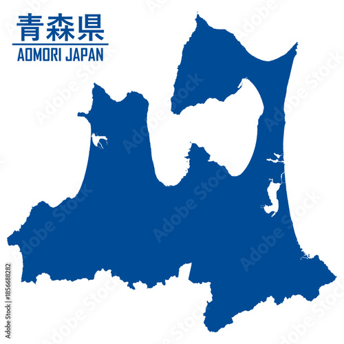 イラスト素材：日本地図　青森県ベクターイラストマップ