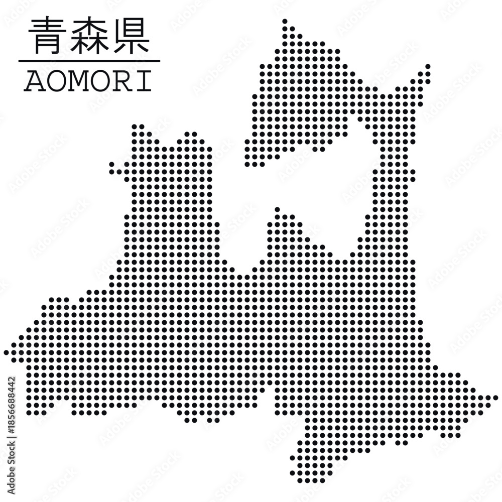 Obraz premium イラスト素材：日本地図 青森県ベクターイラストマップ