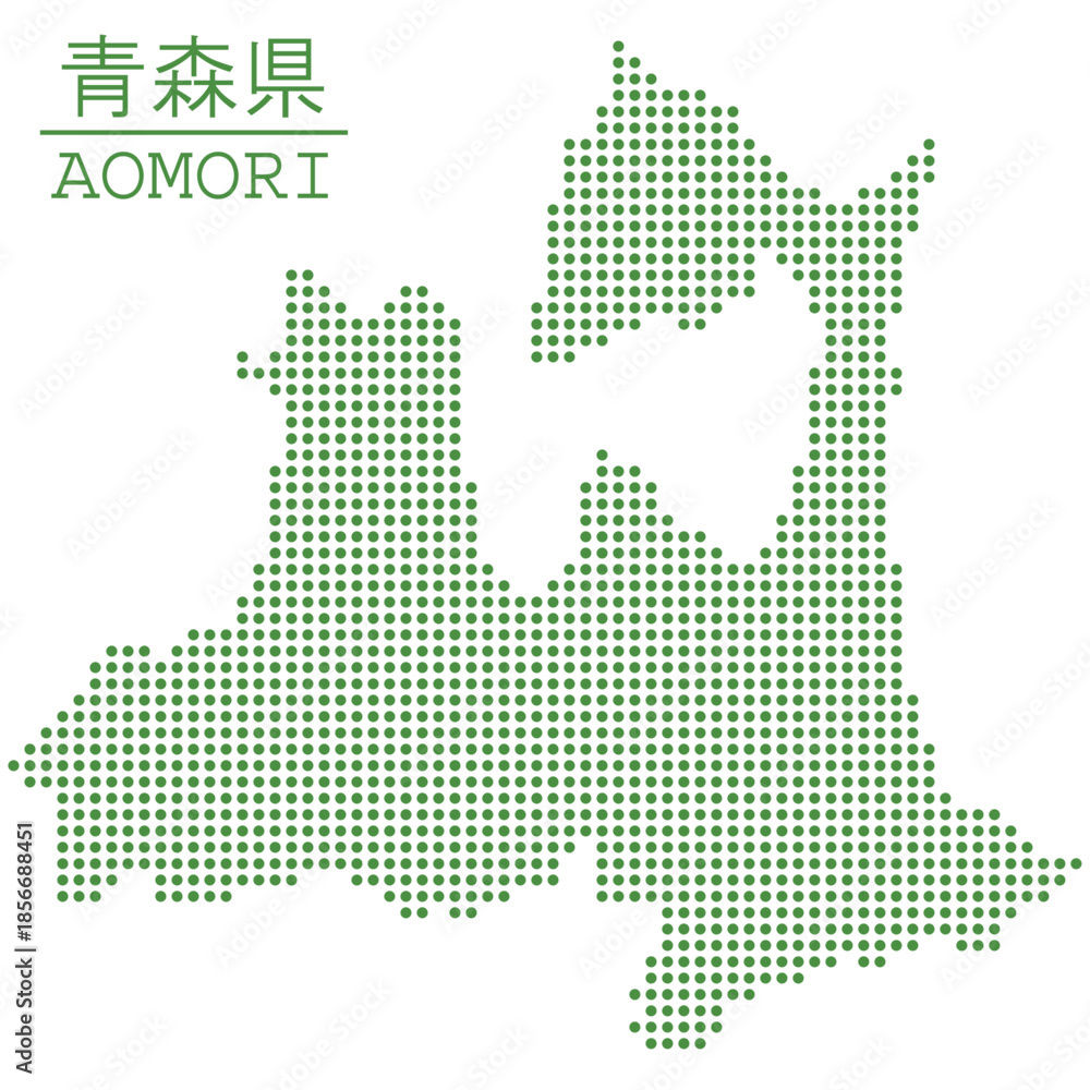 Obraz premium イラスト素材：日本地図 青森県ベクターイラストマップ
