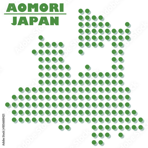 イラスト素材：日本地図　青森県ベクターイラストマップ