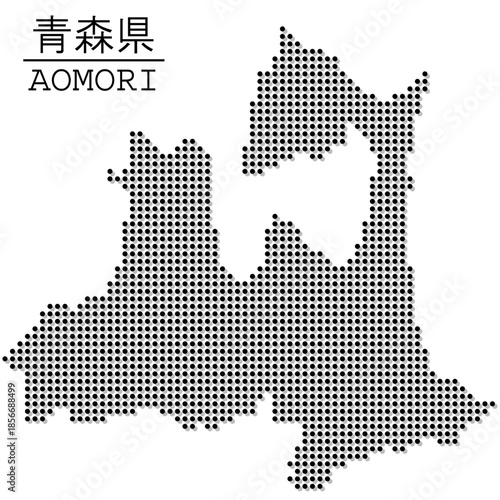 イラスト素材：日本地図　青森県ベクターイラストマップ