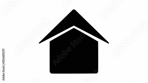 Simple Black Silhouette of a House Icon.