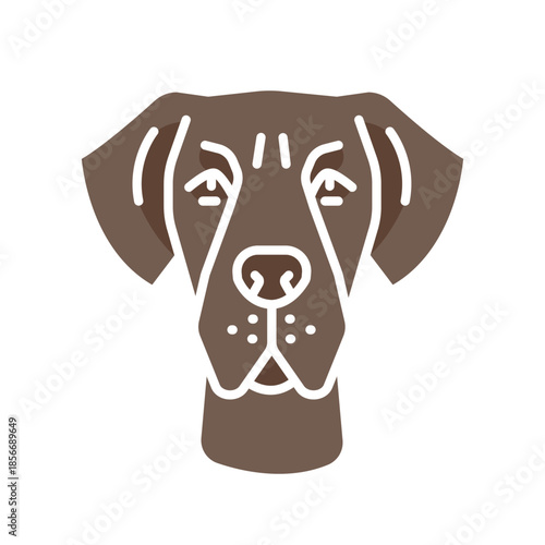 great dane black line icon for digital and print projects. Dog breed.