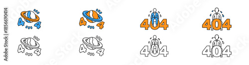 404 Error Page Not Found Icons Collection