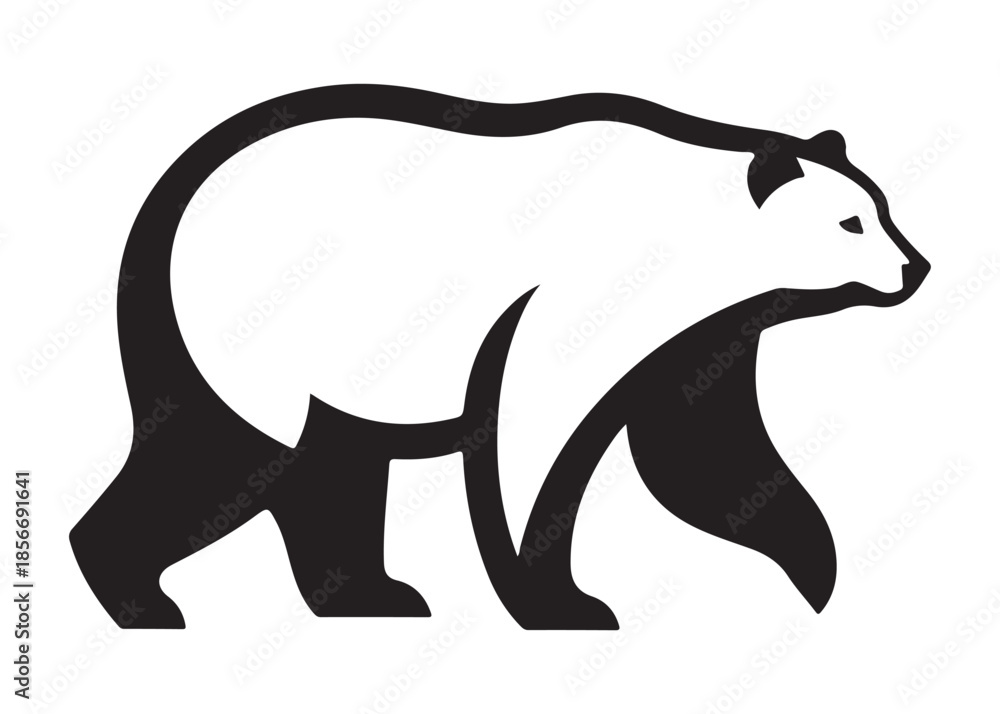 Fototapeta premium bear vector illustration, grizzly bear silhouettes, bear silhouette logo vector animals, bear black silhouette animals vector set, bear wild animal silhouettes on the white background