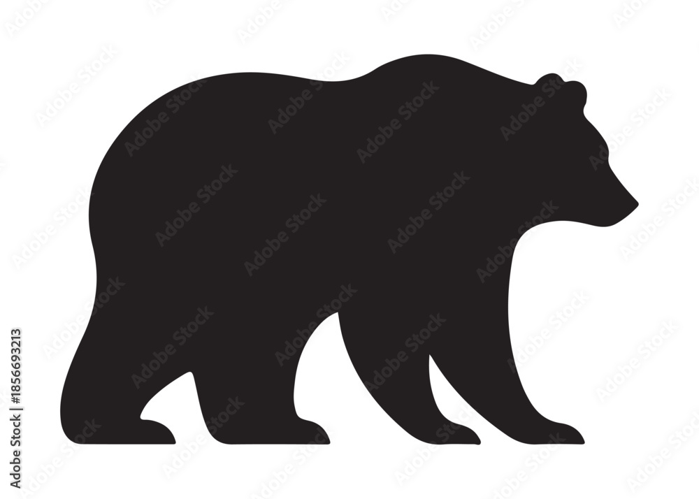 Fototapeta premium bear vector illustration, grizzly bear silhouettes, bear silhouette logo vector animals, bear black silhouette animals vector set, bear wild animal silhouettes on the white background
