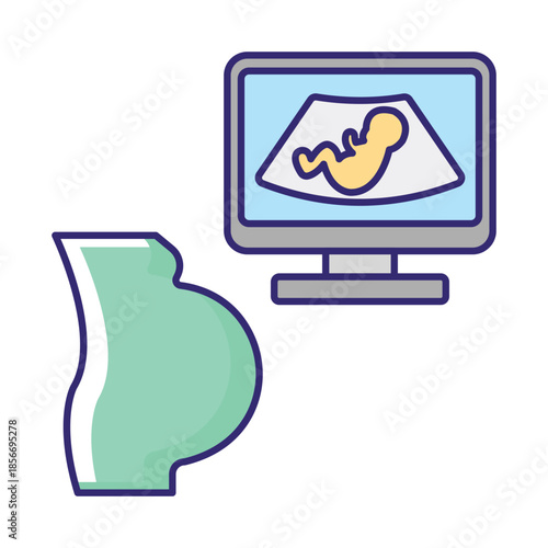 Fetal Monitor Vector Icon which can easily modify or edit