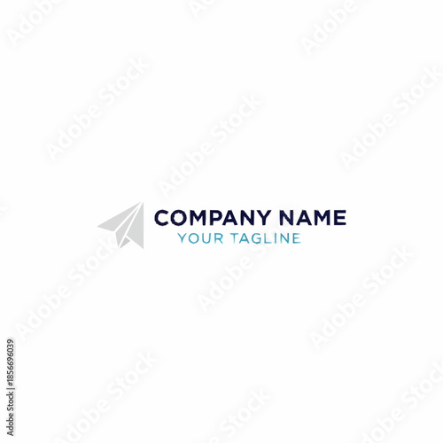 Paper Airplane Logo Design for Company Name and Tagline.