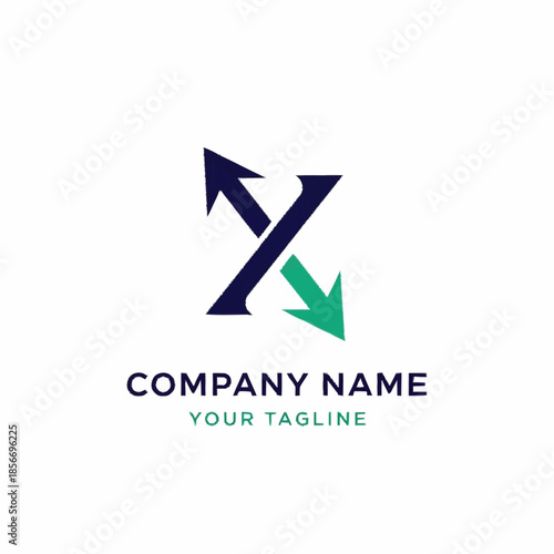 Modern Letter Y Logo with Arrows.