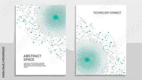 Conceptual graphic design of abstract network connections and digital technology links