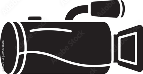 A camera lens focuses on a subject in a studio setting with a white background from a front viewpoint