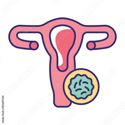 Ovary Uterus Vector Icon which can easily modify or edit