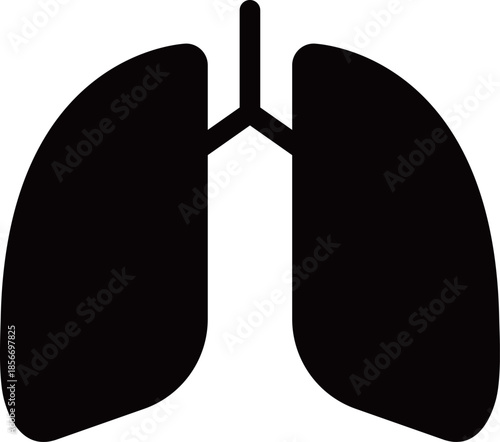 肺のアイコン　モノトーン