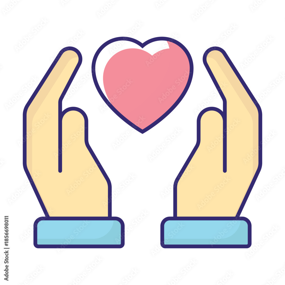 Fototapeta premium Heart Care Vector Icon which can easily modify or edit