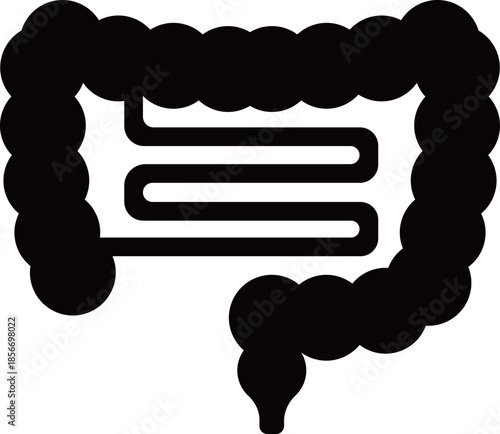 腸のアイコン　モノトーン