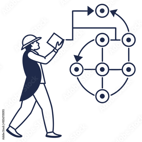 Abstract workflow enterprise decision business process project management strategic planning engineer flowchart operation