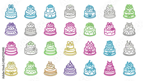 Colorful Cake Collection: Whimsical Celebration of Sweet Treats