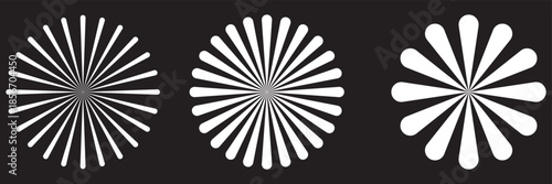 Abstract radial line pattern progression. Minimalist abstract illustration showing radial line patterns evolving in density, symbolizing motion, focus, geometry, and visual rhythm . 