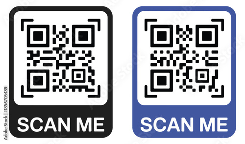QR code scan me vector, random QR code template for mobile scanning, digital payment, marketing, and information access.