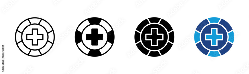 Fototapeta premium Rescue icon set multiple style collection