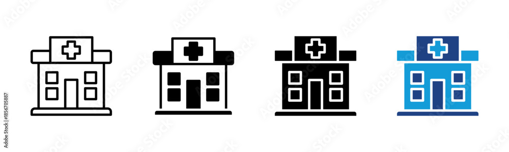 Obraz premium Clinic icon set multiple style collection