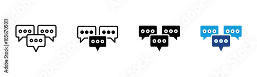 Conversation icon set multiple style collection