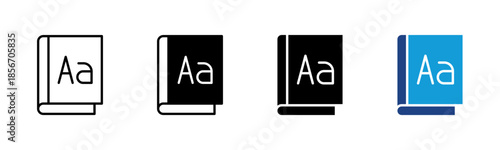 Vocabulary icon set multiple style collection